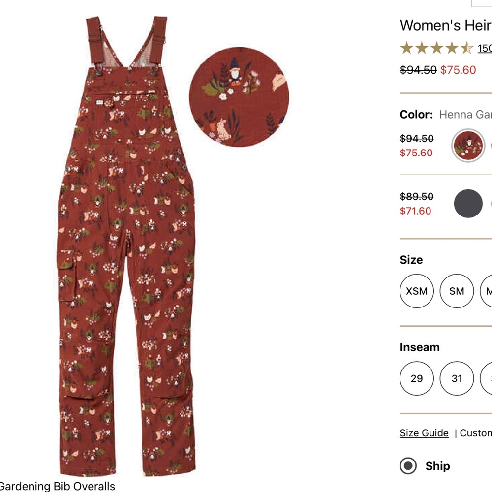 Women's Heirloom Gardening Bib Overalls